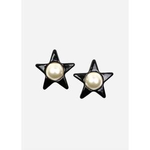 NEW JULIETTA women's jupiter enamel resin ear clips in black